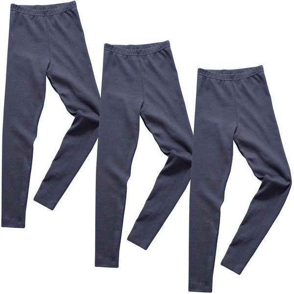 HERMKO Leggings 2720 (Pack, 3er) Kinder Legging, 100 % Bio-Baumwolle, Gummibund, Jungen, Mädchen