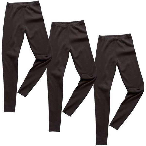 HERMKO Leggings 2720 (Pack, 3er) Kinder Legging, 100 % Bio-Baumwolle, Gummibund, Jungen, Mädchen