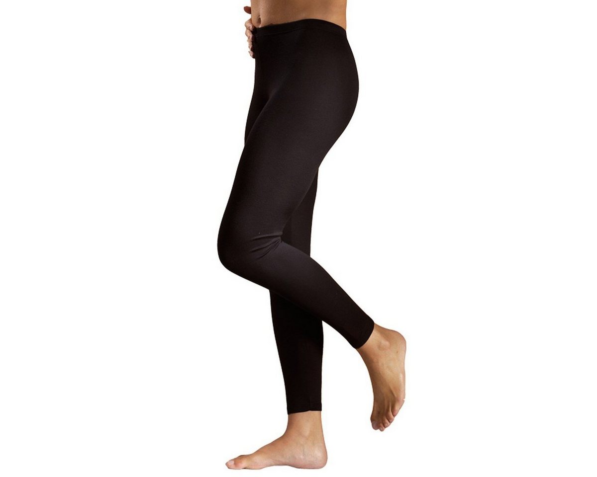 HERMKO Leggings 5720 Baumwolle/Elastan, Umschlagbund, Feinripp, lange Unterhose – Bild 3 von 3