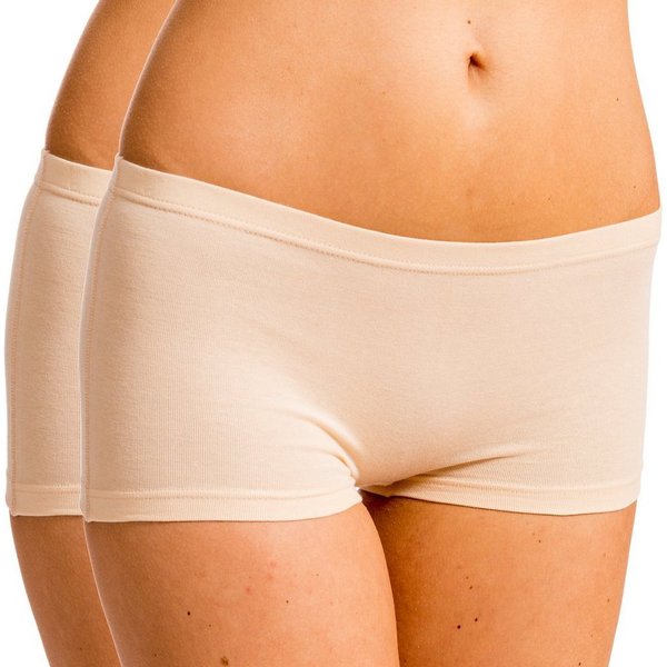 HERMKO Panty Shorties (Pack, 2er) Baumwolle/Elastan, bequemer Umschlagbund, höher geschnitten