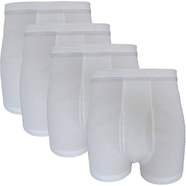 HERMKO Retro Boxer 3942 (Pack, 4er) Bio-Baumwolle Doppelripp Pagen mit Eingriff sehr hoher Leib
