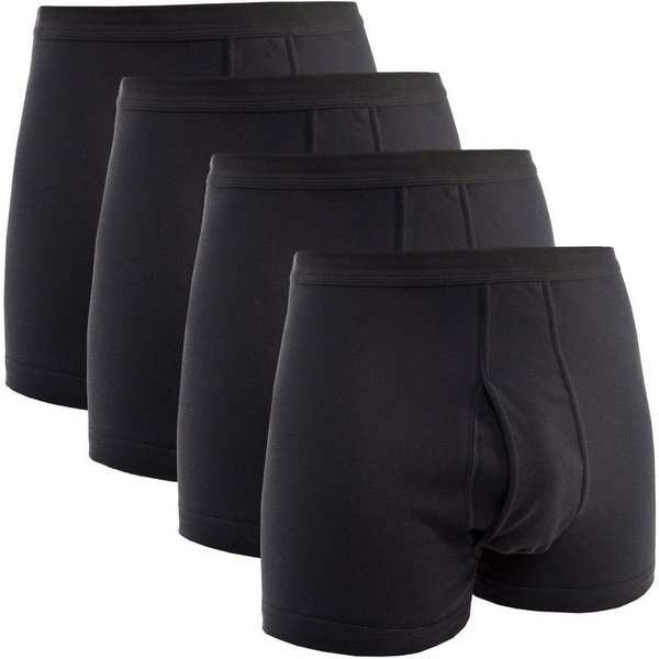 HERMKO Retro Boxer (Pack, 4er) Bio-Baumwolle Feinripp Pagen mit Eingriff hoher Weichbund