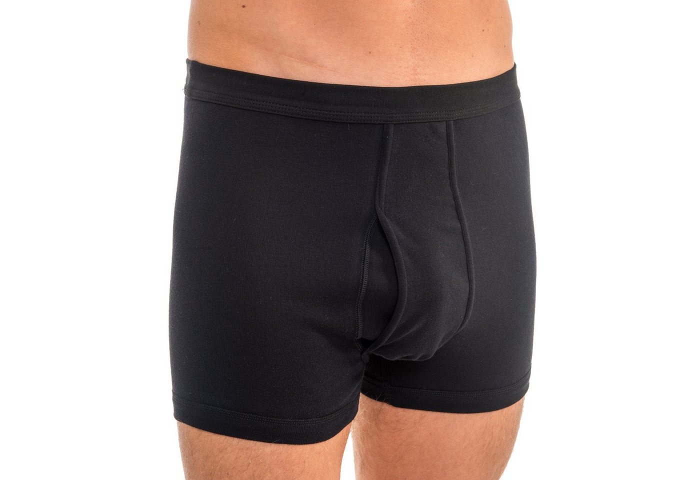 HERMKO Retro Boxer (Pack, 4er) Bio-Baumwolle Feinripp Pagen mit Eingriff hoher Weichbund – Bild 2 von 3