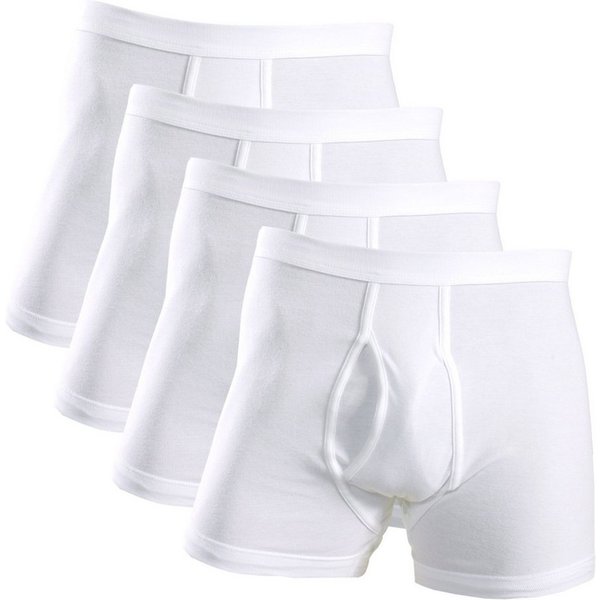 HERMKO Retro Boxer (Pack, 4er) Bio-Baumwolle Feinripp Pagen mit Eingriff hoher Weichbund