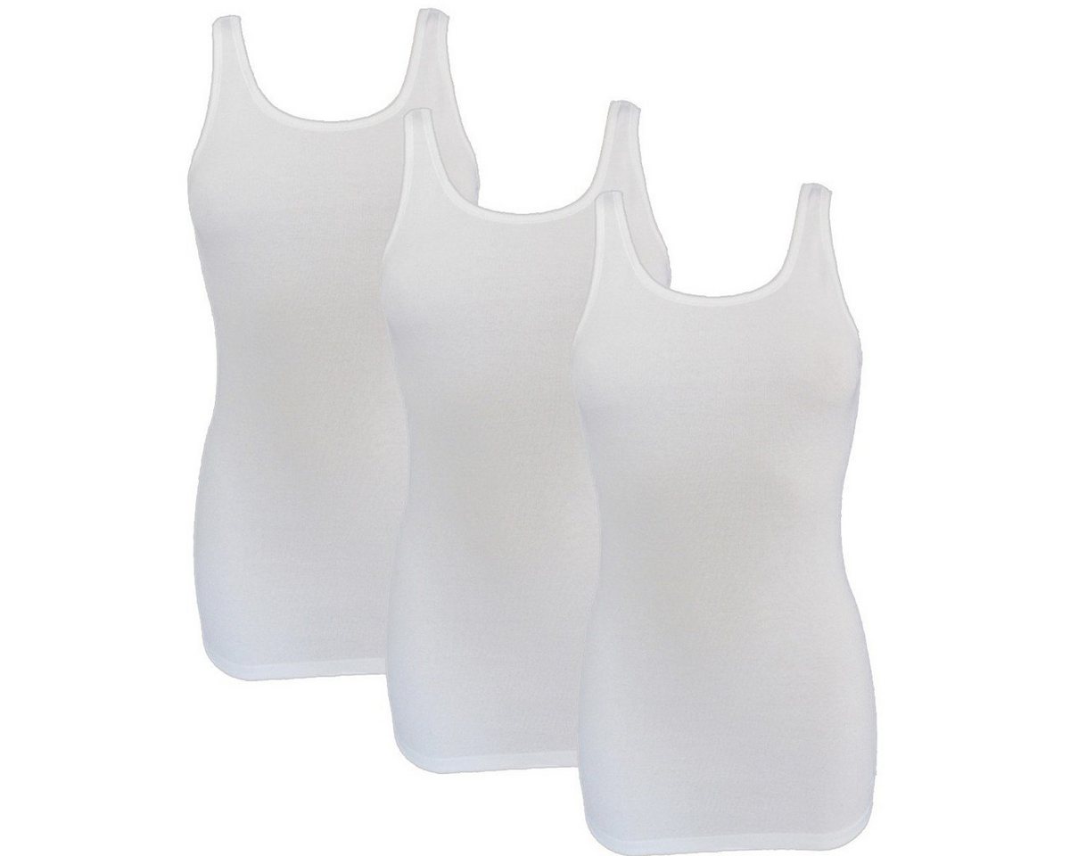 HERMKO Unterhemd 1317 (Pack, 3er) Tank Top, Achselhemd, Bio-Baumwolle, Shirt, extralang, Feinripp – Bild 2 von 5