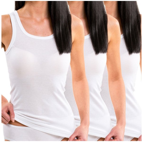 HERMKO Unterhemd 1325 (Pack, 3er) 100 % Bio-Baumwolle Longshirt Tank Top Basic Übergrößen