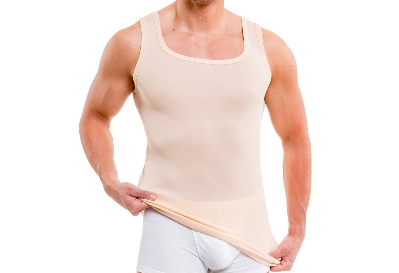 HERMKO Unterhemd 16025 (Pack, 2er) Baumwolle/Modal Tank Top breite Träger softweich Feinripp – Bild 2 von 4