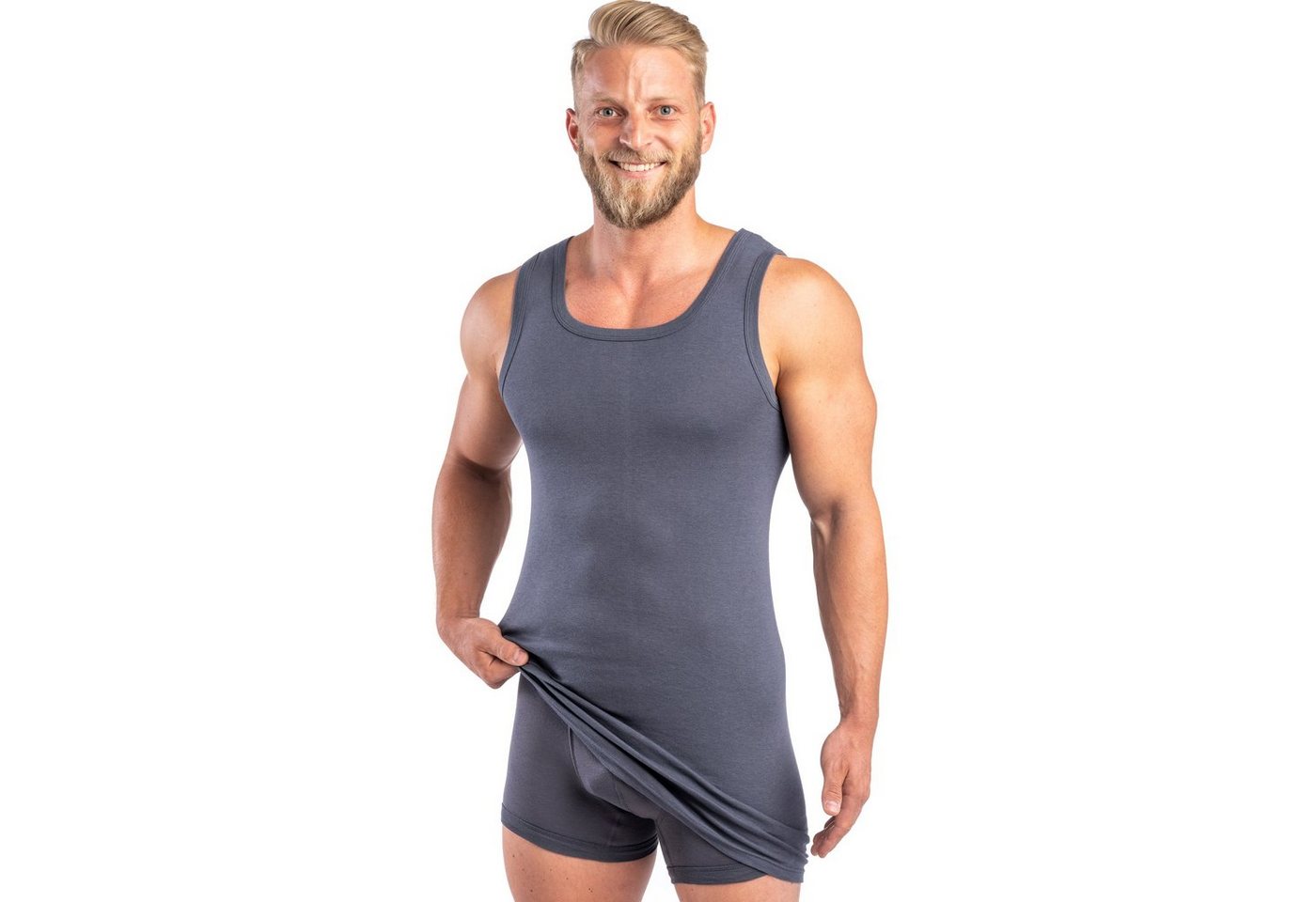 HERMKO Unterhemd 16027 Baumwolle/Modal, Tank Top, Achselhemd, breitere Träger – Bild 2 von 2