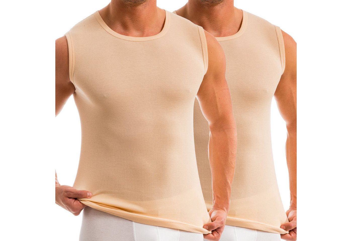 HERMKO Unterhemd 16040 (Pack, 2er) Baumwolle/Modal Sporthemd Muskelshirt angenehm weich – Bild 2 von 2
