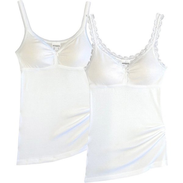 HERMKO Unterhemd 175803814 (Pack, 2er) BH-Hemden 2er-Pack 50% Baumwolle + 50% Modal hergestellt in der EU