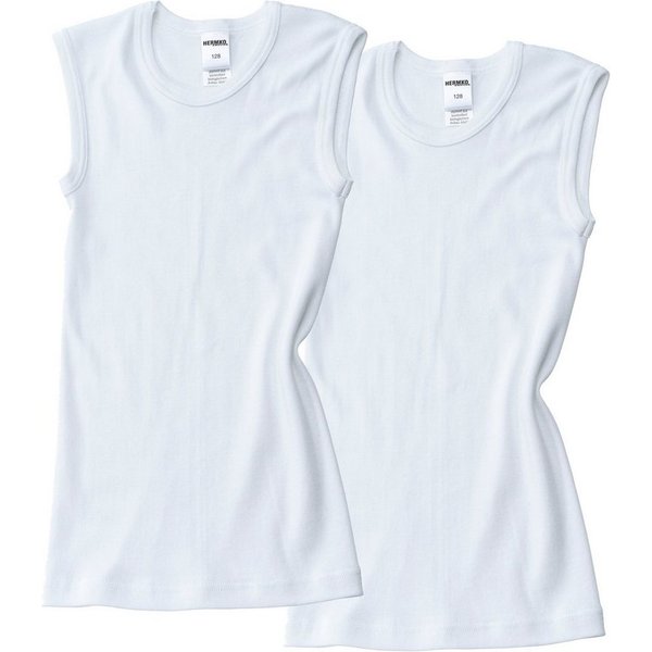HERMKO Unterhemd 2040 (Pack, 2er) Muskelshirt Knaben, 100 % Bio-Baumwolle, breite Träger, basic, weich