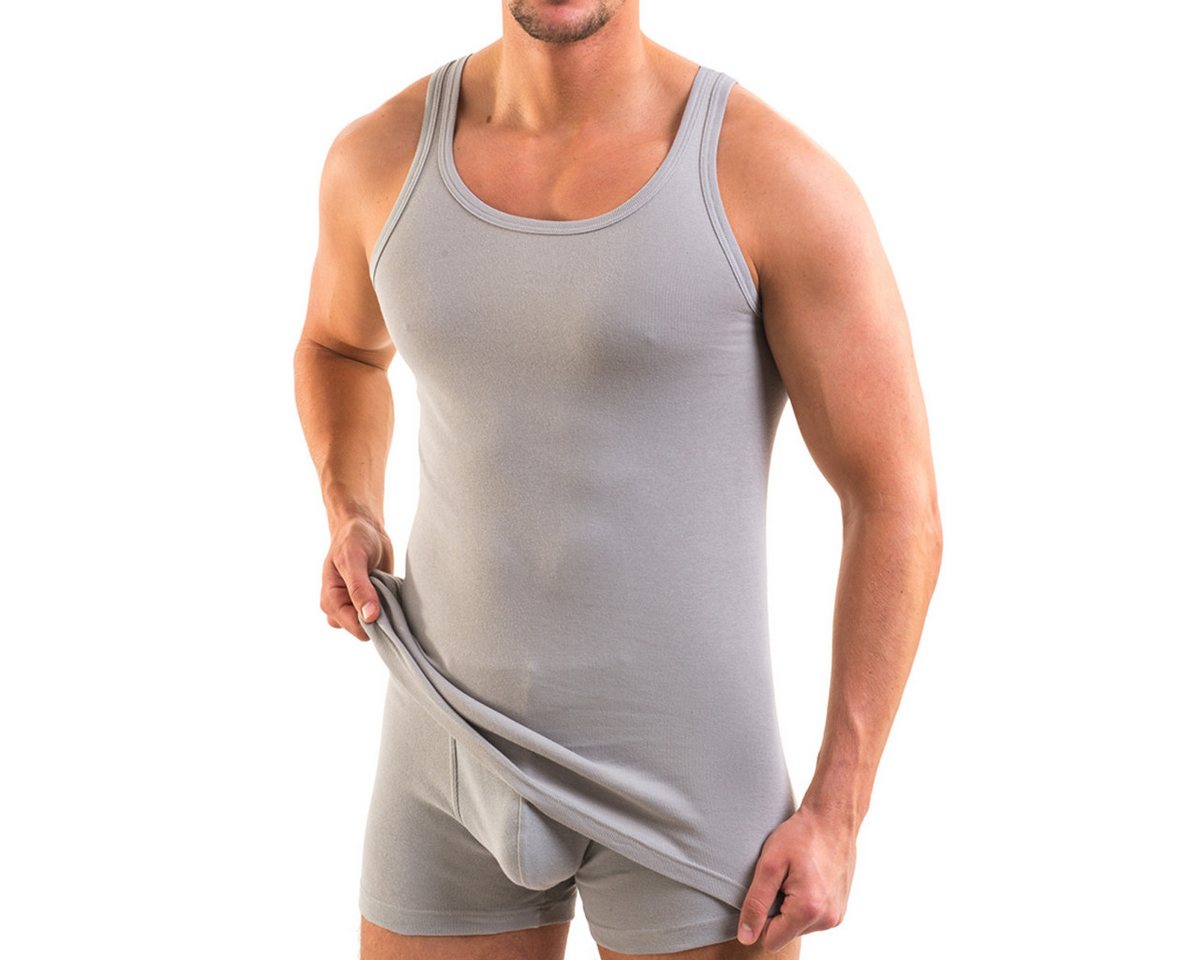 HERMKO Unterhemd 3000 (Pack, 3er) 100 % Bio Baumwolle Tank Top Basic Feinripp hergestellt in EU – Bild 2 von 4