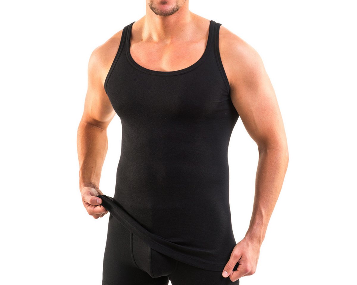 HERMKO Unterhemd 3000 (Pack, 3er) 100 % Bio Baumwolle Tank Top Basic Feinripp hergestellt in EU – Bild 2 von 4