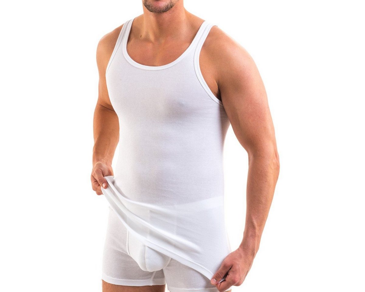 HERMKO Unterhemd 3000 (Pack, 3er) 100 % Bio Baumwolle Tank Top Basic Feinripp hergestellt in EU – Bild 2 von 3