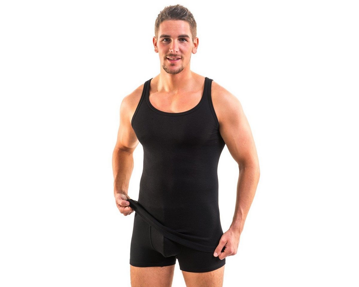 HERMKO Unterhemd 3000 (Pack, 3er) 100 % Bio Baumwolle Tank Top Basic Feinripp hergestellt in EU – Bild 2 von 4