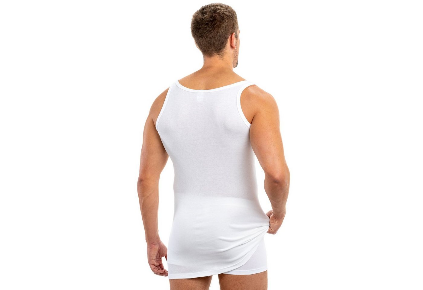 HERMKO Unterhemd 3007 (Pack, 3er) 100 % BIO-Baumwolle extralanges Tank Top (10 cm) hergestellt in EU – Bild 5 von 5