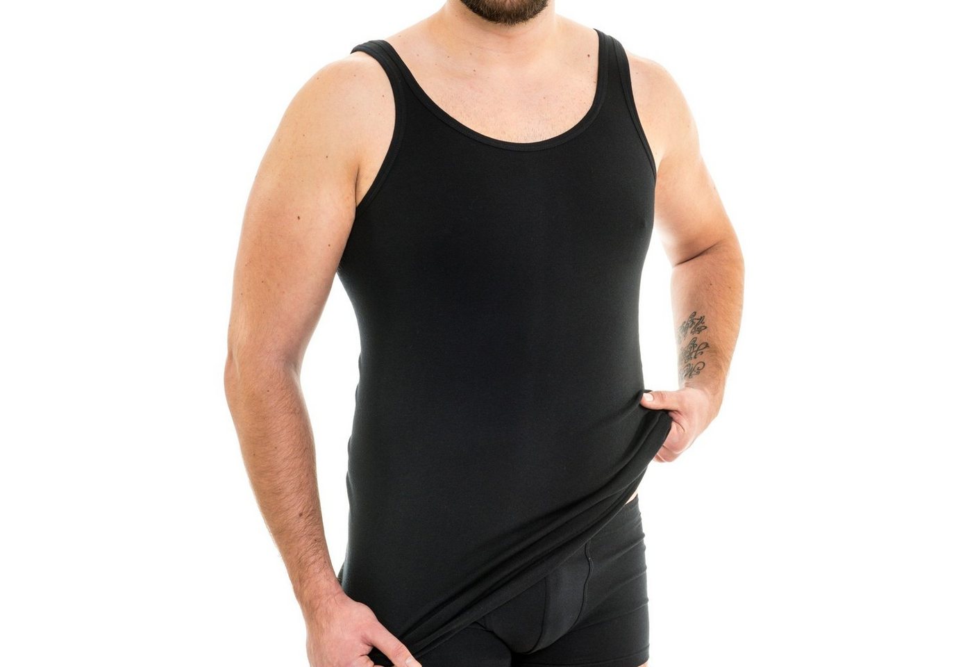 HERMKO Unterhemd 3007 (Pack, 3er) 100 % BIO-Baumwolle extralanges Tank Top (10 cm) hergestellt in EU – Bild 2 von 2