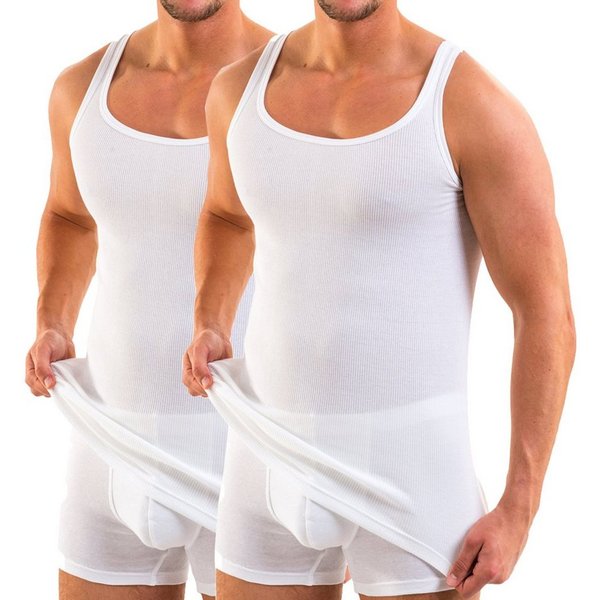 HERMKO Unterhemd 3018 (Pack, 2er) 100 % BIO-Baumwolle Achselhemd Doppelripp hergestellt in EU
