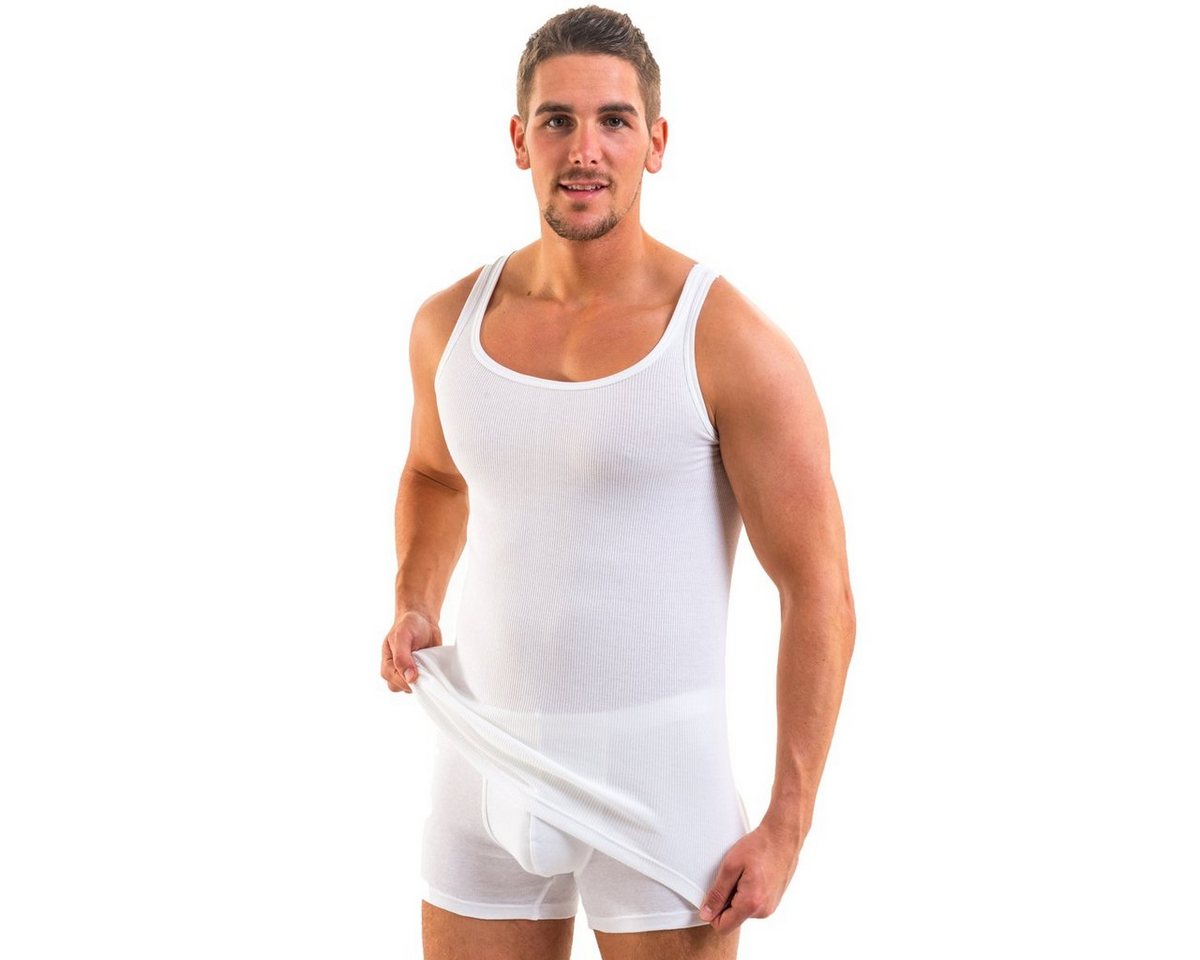 HERMKO Unterhemd 3018 (Pack, 2er) 100 % BIO-Baumwolle Achselhemd Doppelripp hergestellt in EU – Bild 4 von 5