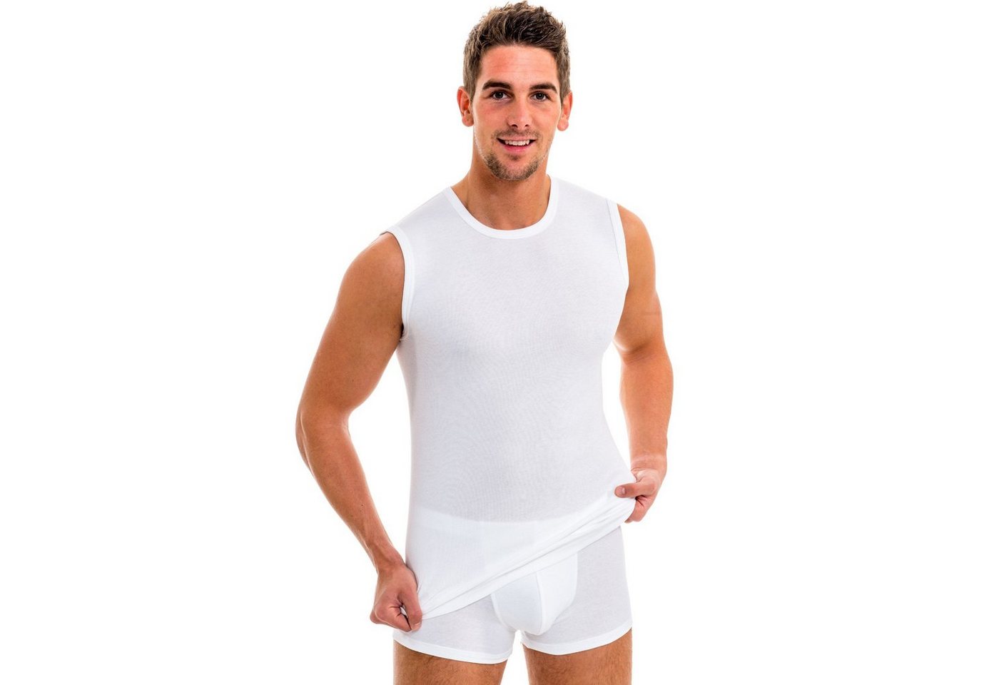 HERMKO Unterhemd 3040 (Pack, 3er) 100 % BioBaumwolle Tank Top Muskelshirt Rundhals-Ausschnitt – Bild 3 von 3