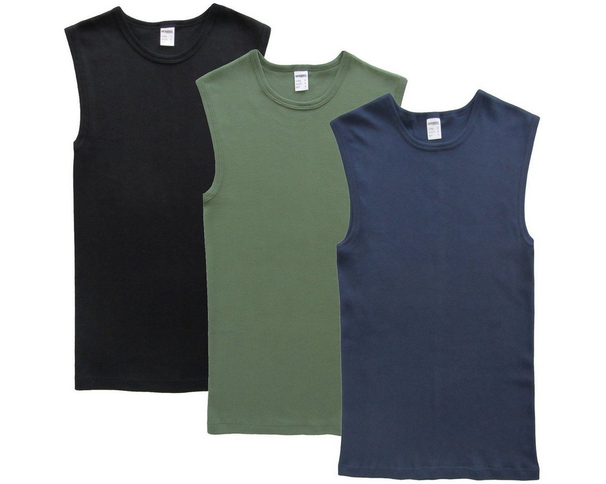 HERMKO Unterhemd 3040 (Pack, 3er) 100 % BioBaumwolle Tank Top Muskelshirt Rundhals-Ausschnitt – Bild 2 von 5