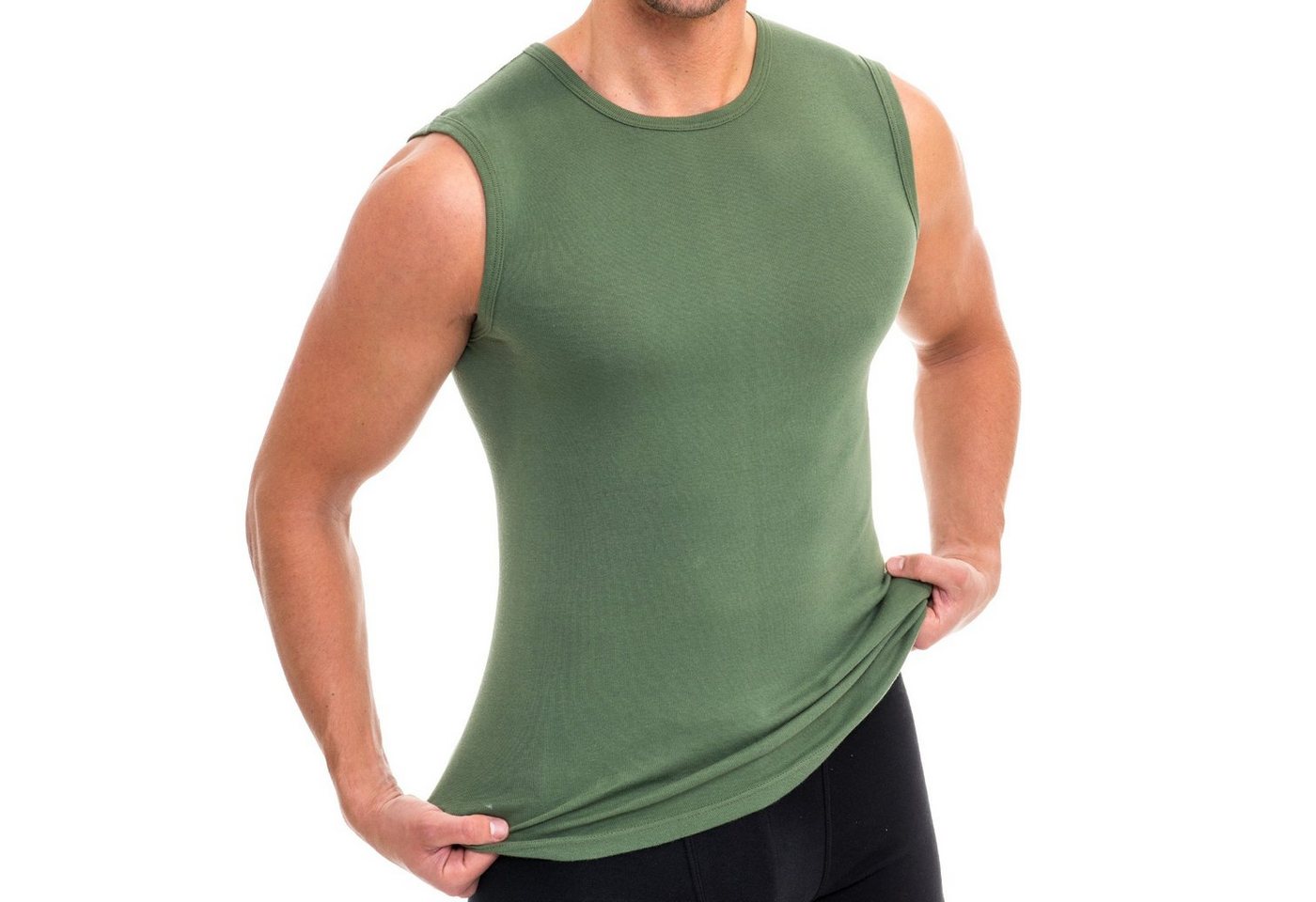 HERMKO Unterhemd 3040 (Pack, 3er) 100 % BioBaumwolle Tank Top Muskelshirt Rundhals-Ausschnitt – Bild 4 von 5