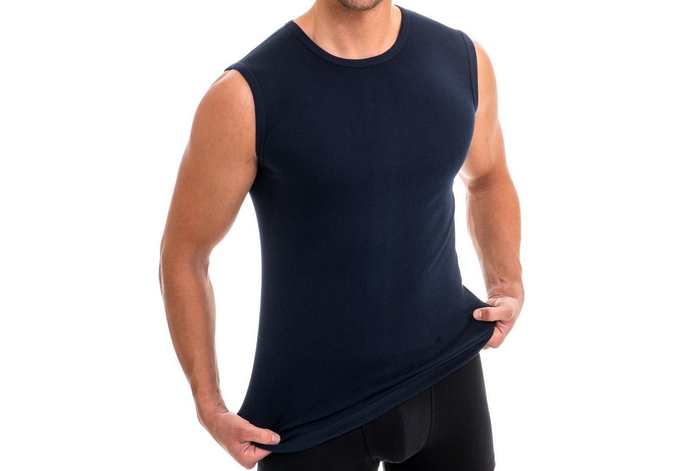 HERMKO Unterhemd 3040 (Pack, 3er) 100 % BioBaumwolle Tank Top Muskelshirt Rundhals-Ausschnitt – Bild 5 von 5