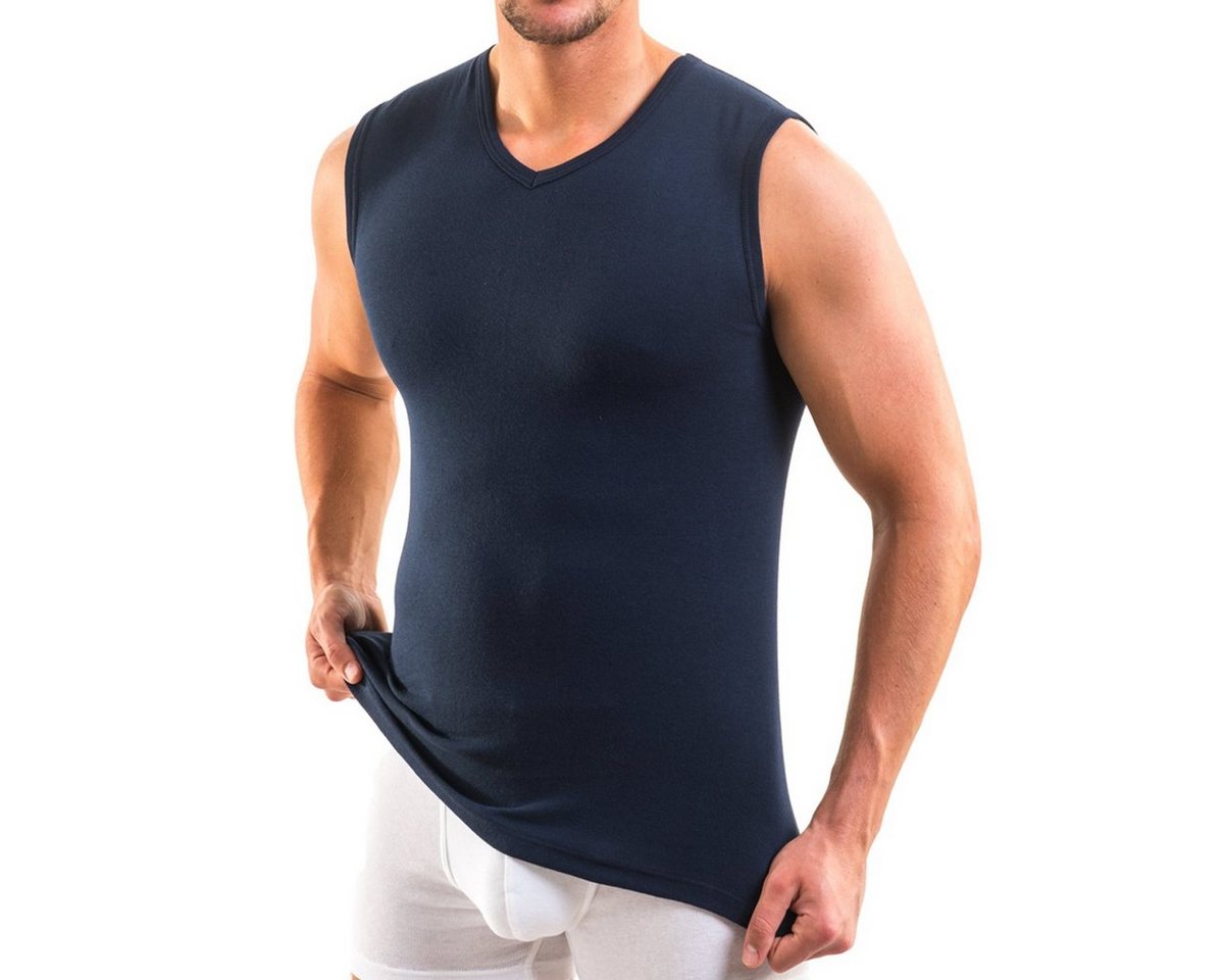 HERMKO Unterhemd 3050 (Pack, 3er) 100 % Bio-Baumwolle Muskelshirt V-Ausschnitt Basic hergestellt in EU – Bild 2 von 2
