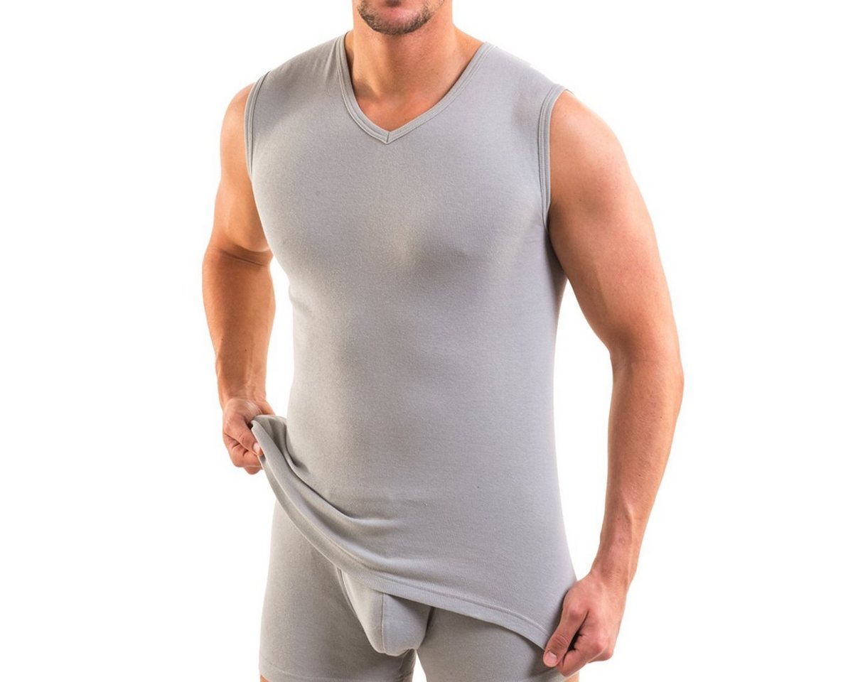 HERMKO Unterhemd 3050 (Pack, 3er) 100 % Bio-Baumwolle Muskelshirt V-Ausschnitt Basic hergestellt in EU – Bild 3 von 4