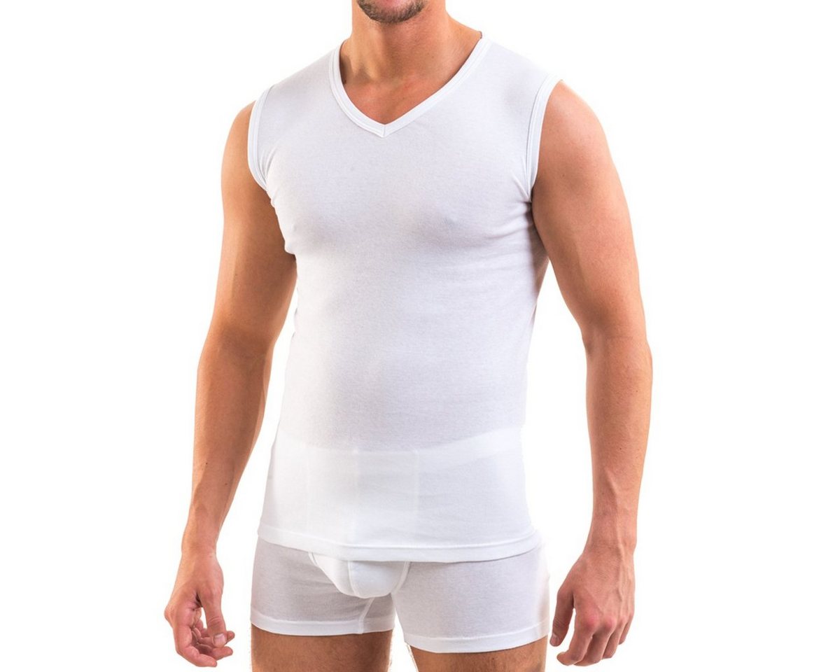 HERMKO Unterhemd 3050 (Pack, 3er) 100 % Bio-Baumwolle Muskelshirt V-Ausschnitt Basic hergestellt in EU – Bild 4 von 4