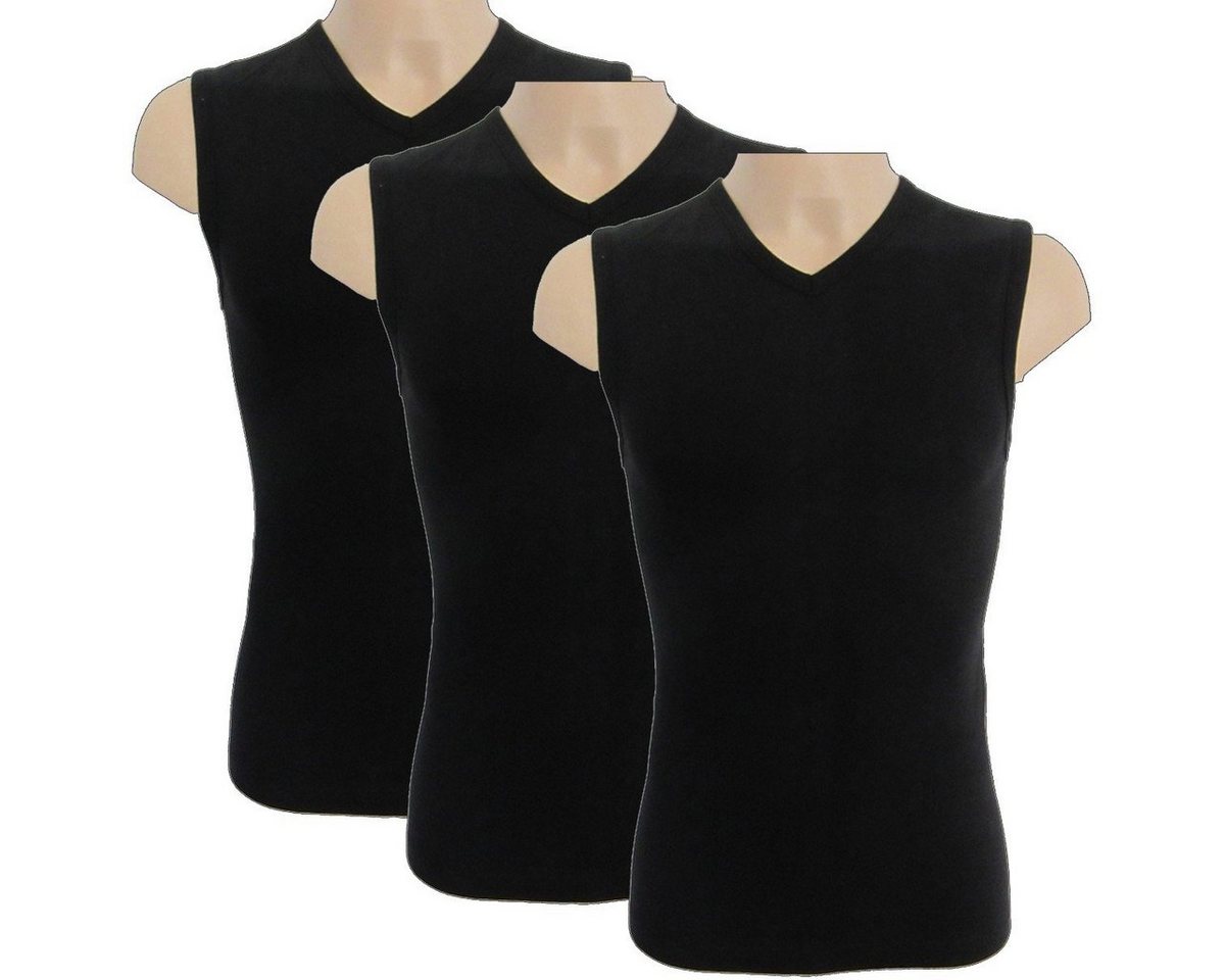 HERMKO Unterhemd 3050 (Pack, 3er) 100 % Bio-Baumwolle Muskelshirt V-Ausschnitt Basic hergestellt in EU – Bild 3 von 3