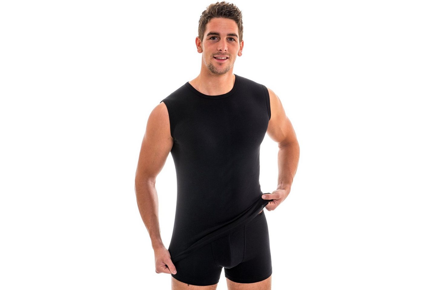 HERMKO Unterhemd 63040 (Pack, 2er) Muskelshirt, Sportunterwäsche schnelltrocknend atmungsaktiv – Bild 4 von 4