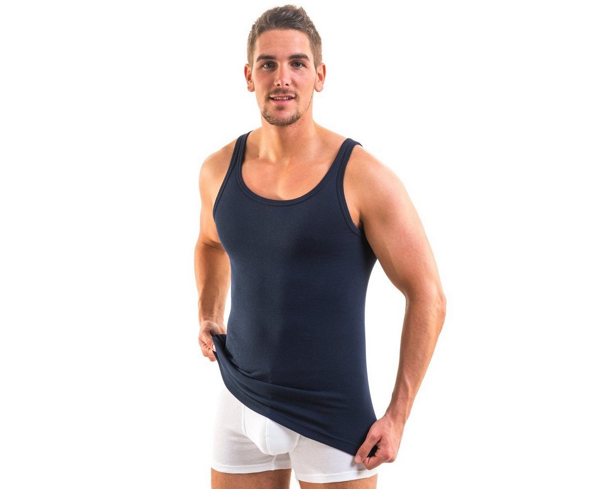HERMKO Unterhemd Achselhemd (Pack, 4er) 100 % Bio Baumwolle Tank Top Basic Feinripp hergestellt in EU – Bild 3 von 3