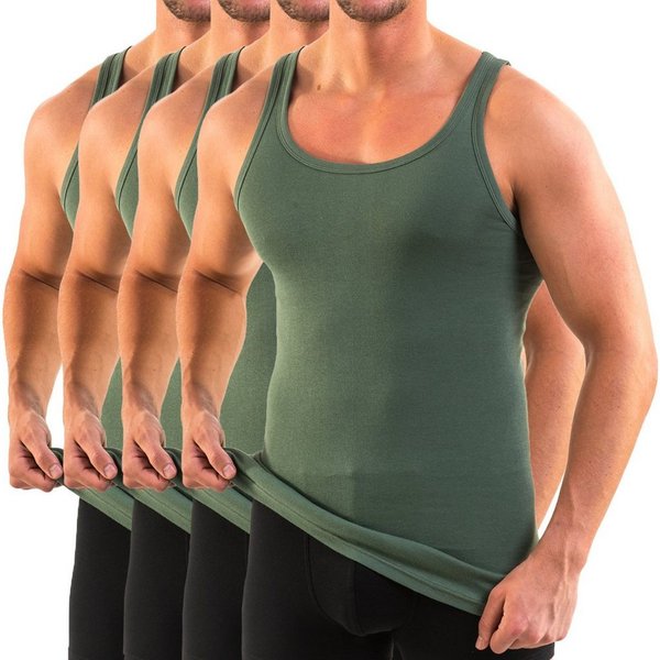 HERMKO Unterhemd Achselhemd (Pack, 4er) 100 % Bio Baumwolle Tank Top Basic Feinripp hergestellt in EU