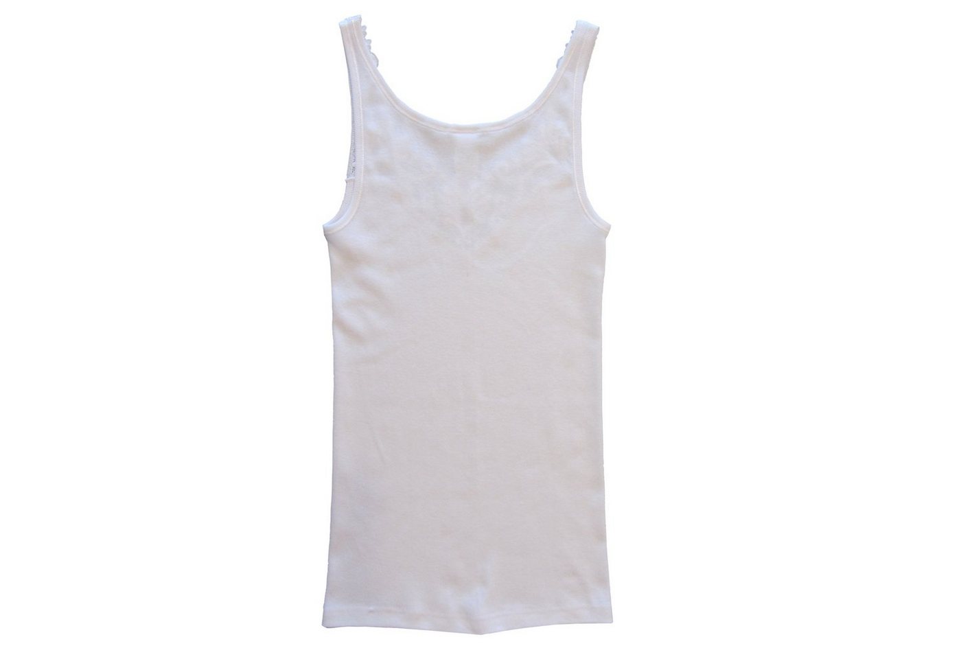 HERMKO Unterhemd Unterhemd mit Spitze Tank-Top, Bio-Baumwolle, mit großer Spitze, V-Neck – Bild 4 von 5