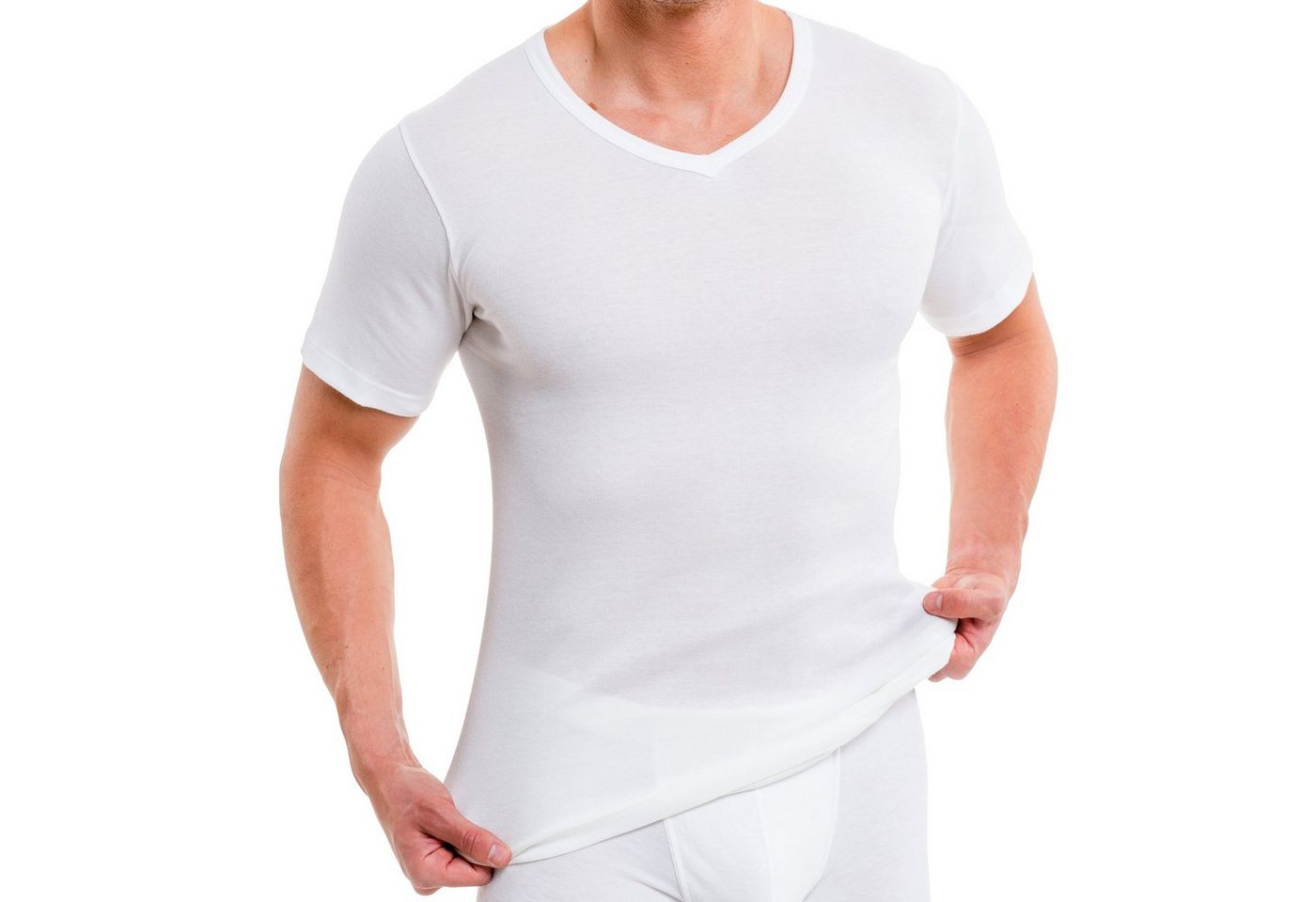 HERMKO Unterziehshirt 16488 (Pack, 2er) Baumwolle/Modal, Business Shirt, angenehm weich – Bild 3 von 4