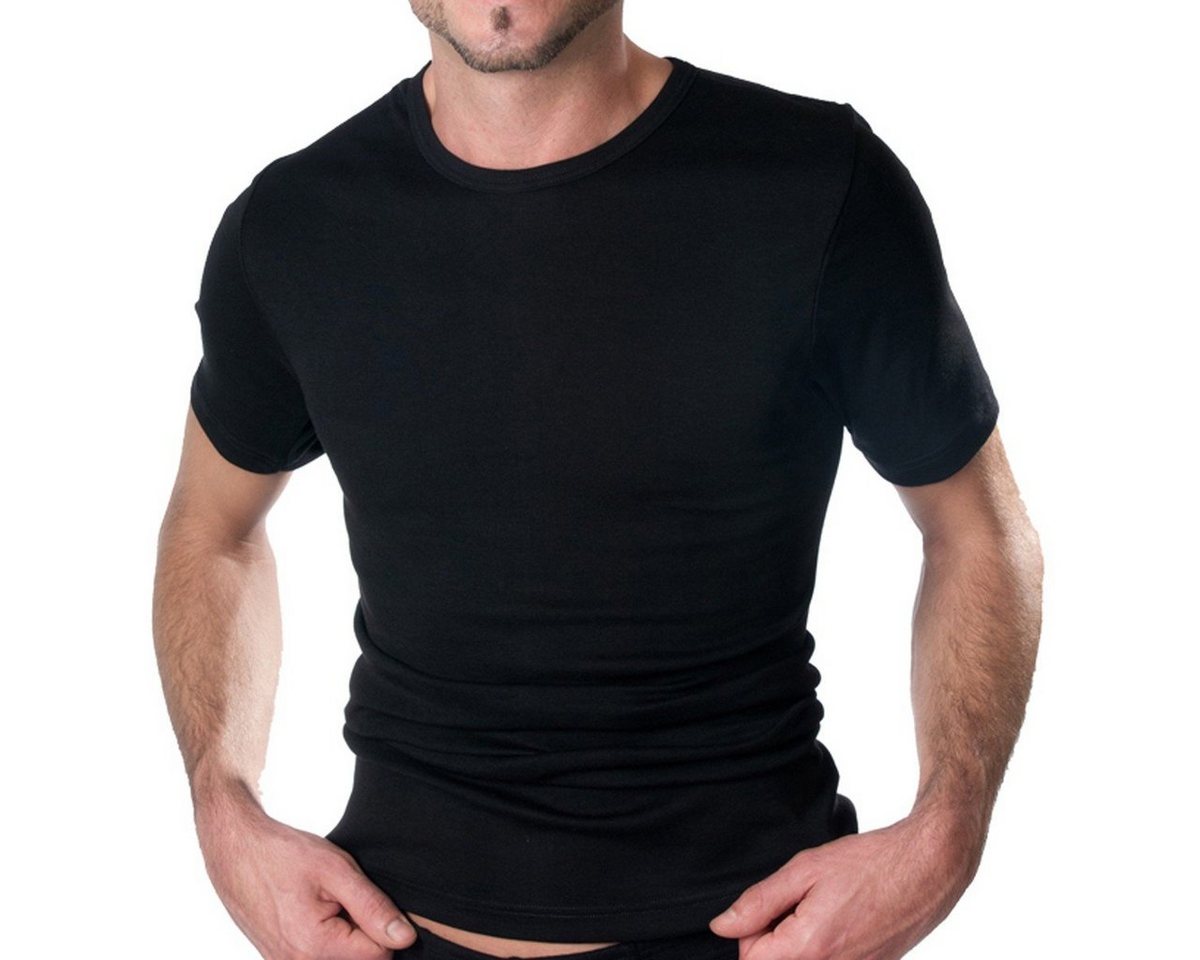 HERMKO Unterziehshirt 16800 (Pack, 2er) Baumwolle/Modal, kurzarm Shirt, angenehm weich, Basic – Bild 2 von 2