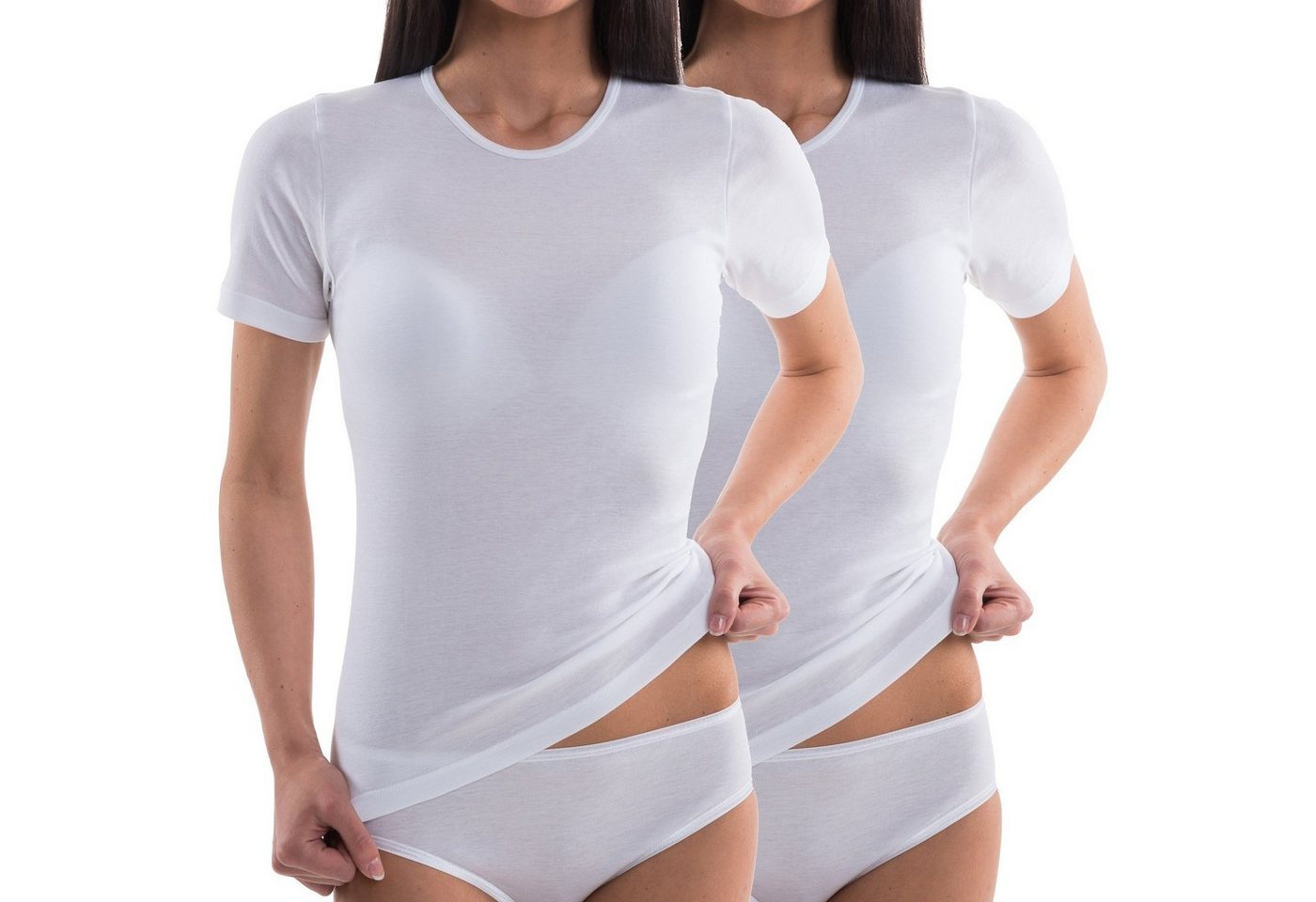 HERMKO Unterziehshirt 17800 (Pack, 2er) Baumwolle/Modal, kurzarm Shirt, sehr weich, Rundhalsausschnitt – Bild 3 von 4