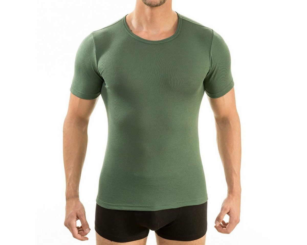 HERMKO Unterziehshirt 3840 (Pack, 2er) Bio Baumwolle kurzarm Basic Feinripp hergestellt in EU – Bild 2 von 2