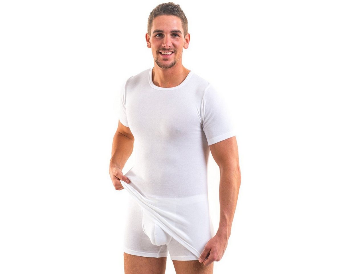 HERMKO Unterziehshirt 3840 (Pack, 2er) Bio Baumwolle kurzarm Basic Feinripp hergestellt in EU – Bild 4 von 5