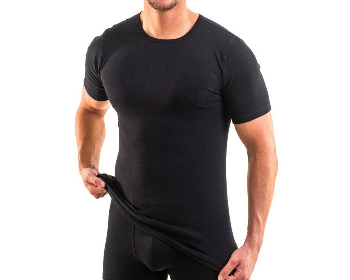 HERMKO Unterziehshirt 3840 (Pack, 2er) Bio Baumwolle kurzarm Basic Feinripp hergestellt in EU – Bild 2 von 5