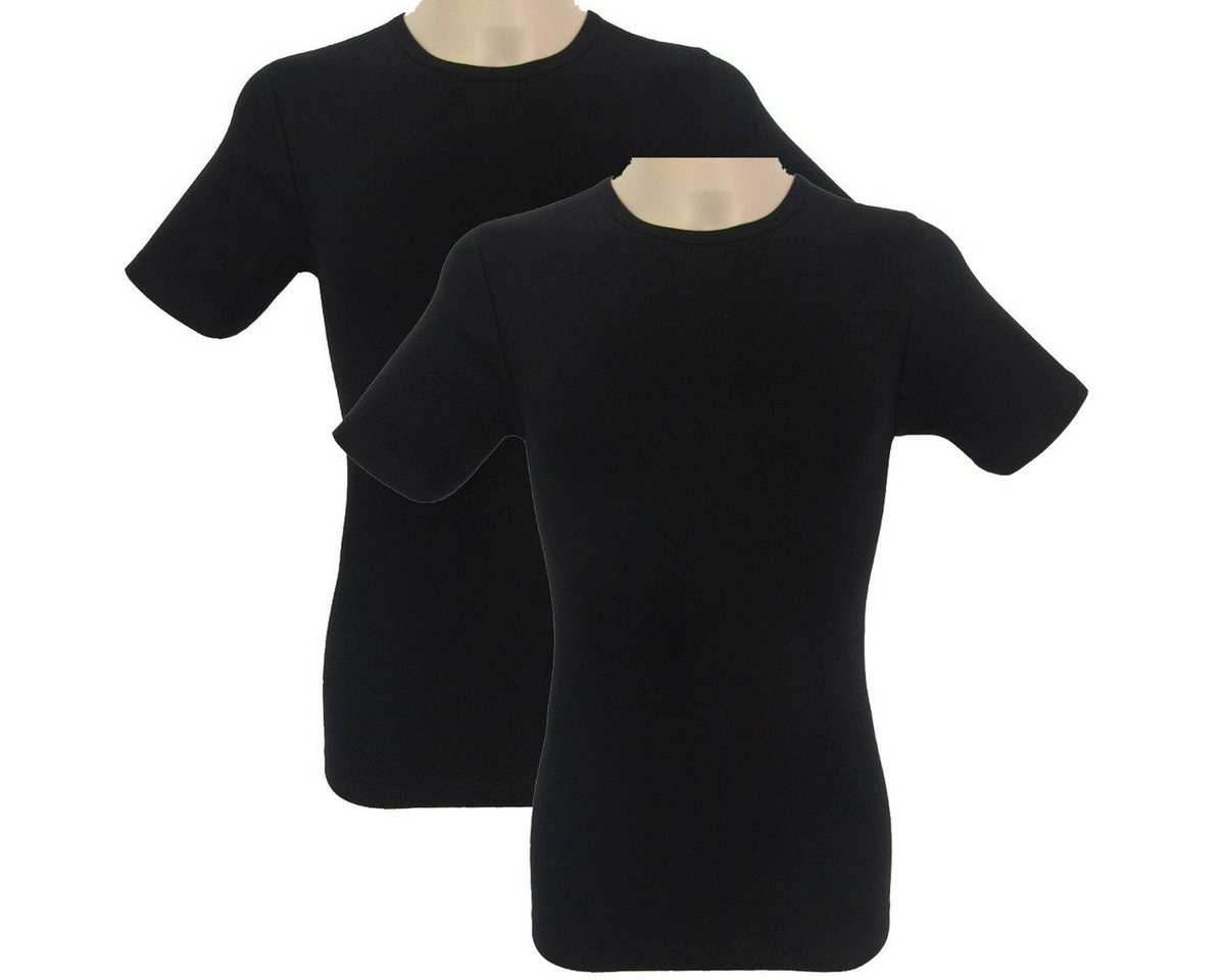 HERMKO Unterziehshirt 3840 (Pack, 2er) Bio Baumwolle kurzarm Basic Feinripp hergestellt in EU – Bild 4 von 5