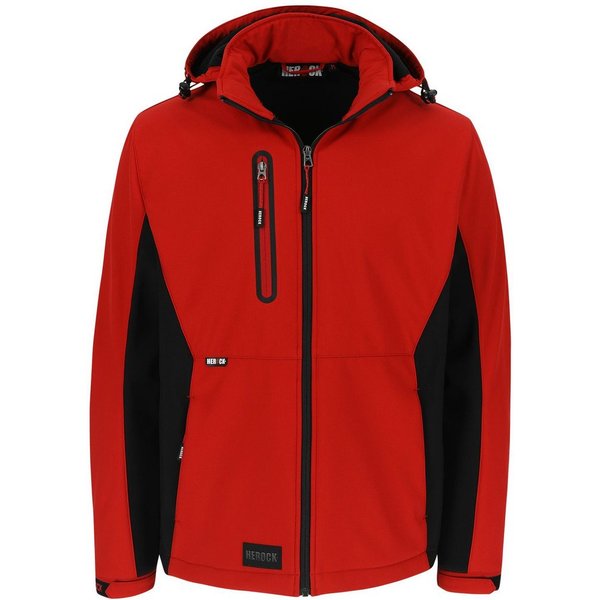 Herock Arbeitsjacke Softshelljacke Trystan wasserdicht mit Kapuze mit abnehmbarer Kapuze
