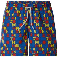 Herren Badeshorts (navy/rot/gelb, M (48/50))