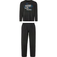 Herren Pyjama Lizenz (Schwarz, M(48/50))
