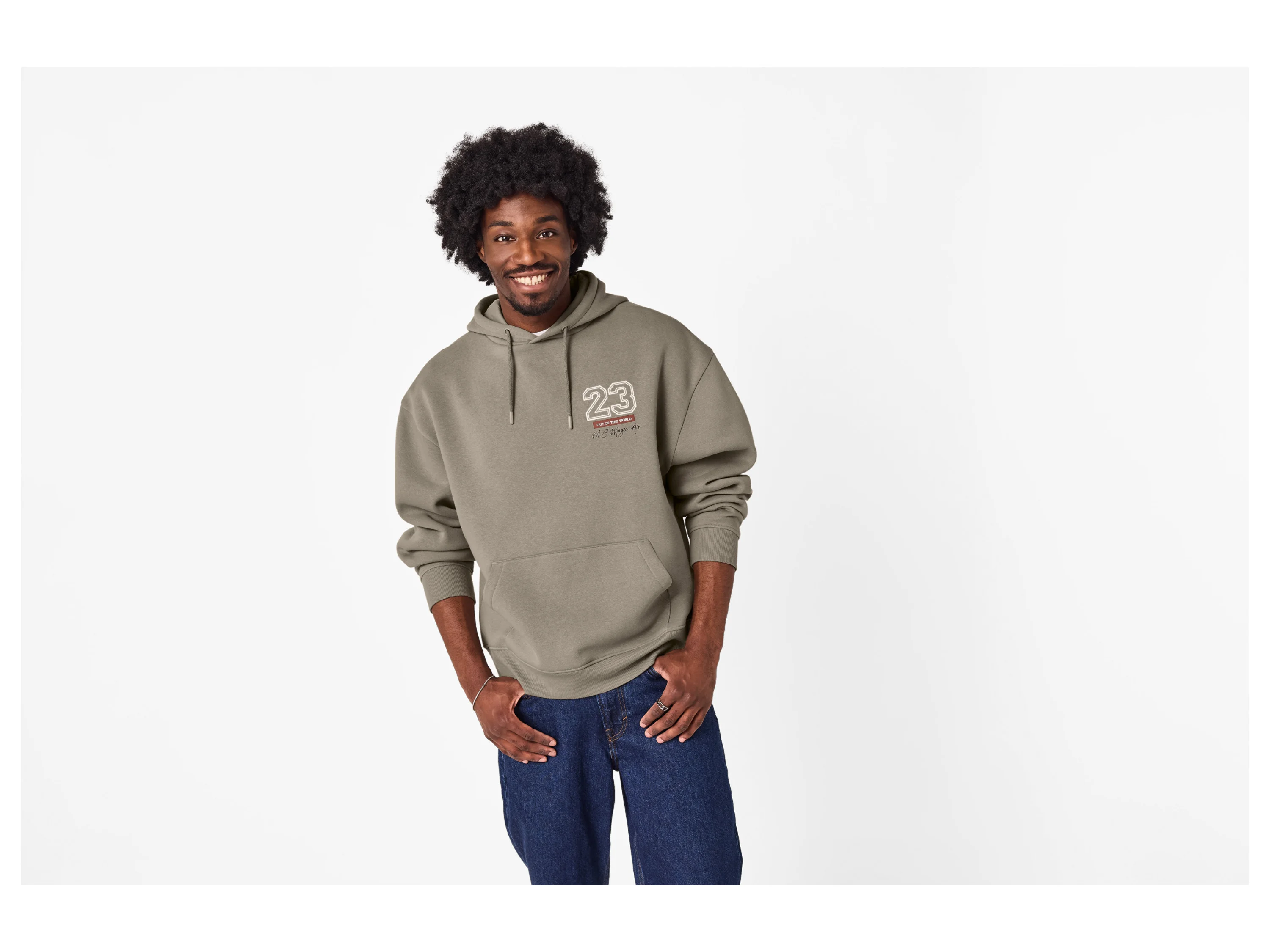 Herren Sweathoodie (Khaki, M (48/50)) – Bild 2 von 4