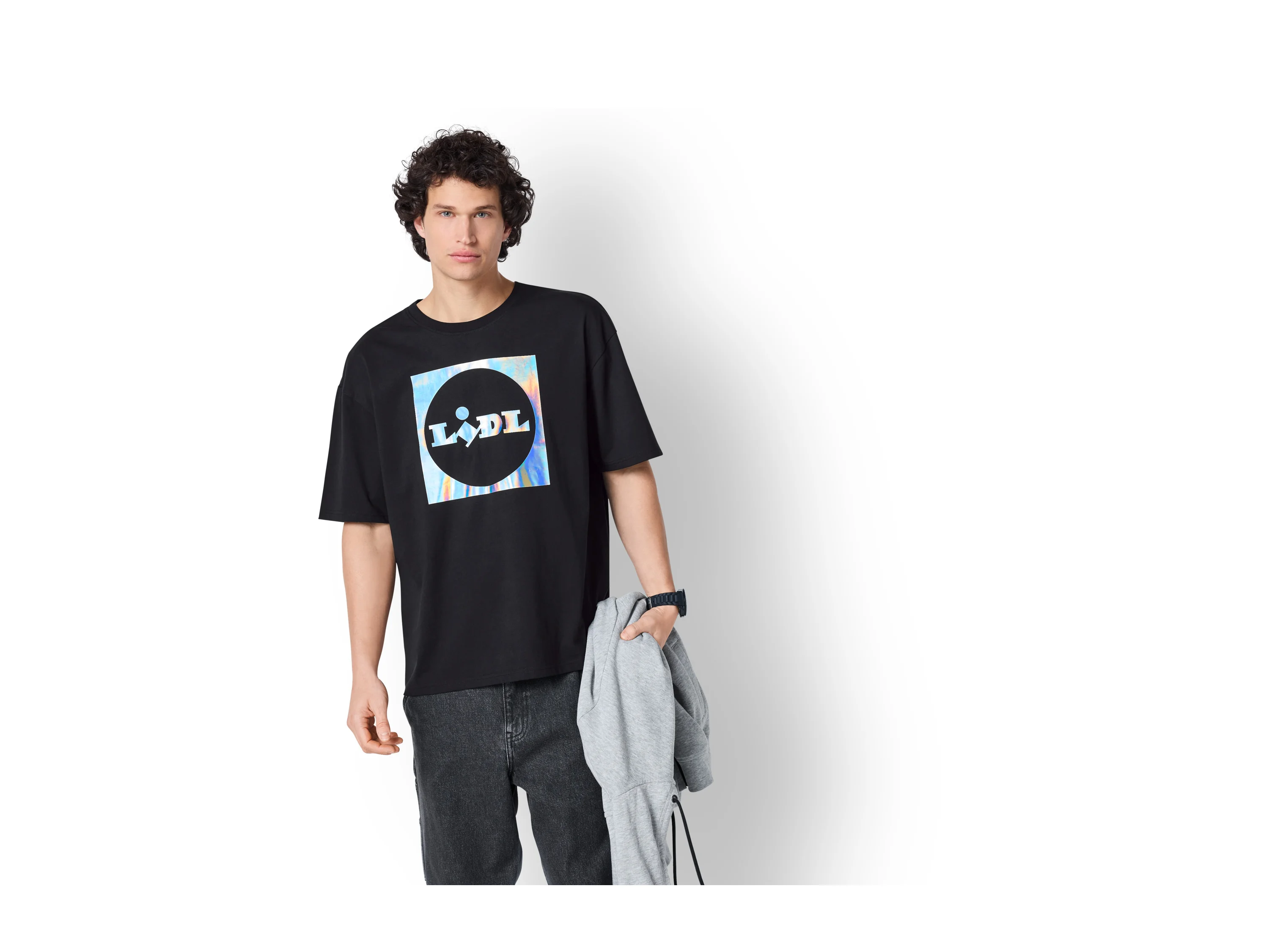 Herren T-Shirt Oversized (Schwarz, M(48/50)) – Bild 2 von 3