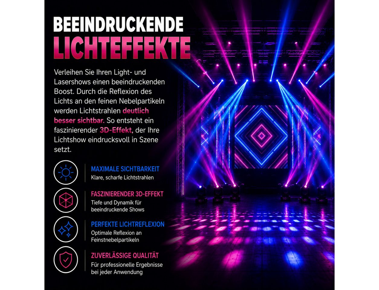HERRLAN Discolicht MILD PARTY Nebelfuid, niedrige Dichte und mittlere Standzeit, für Licht- & Lasershows – Bild 5 von 5