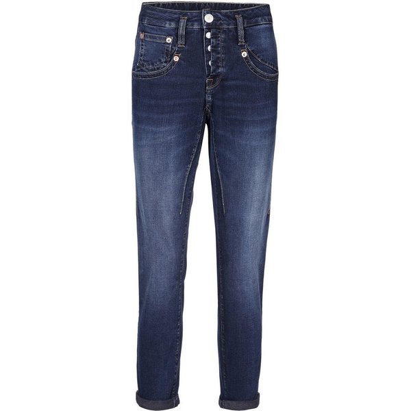 Herrlicher Regular-fit-Jeans 5318-D9782, Herrlicher Shyra Cropped Jeans halb verdeckte Knopfleiste, raffinierte Seitennähte und Abnäher