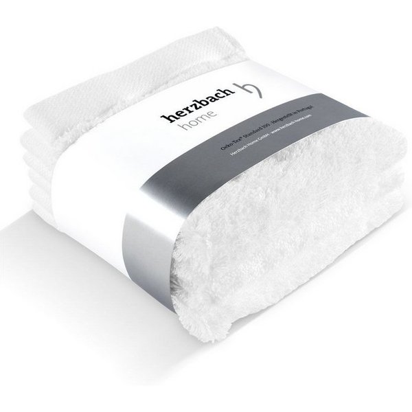 herzbach home Seiftuch Pura 30x30 cm, (3-St), 550g/m², Premium-Qualität, 100% Baumwolle, einfarbig